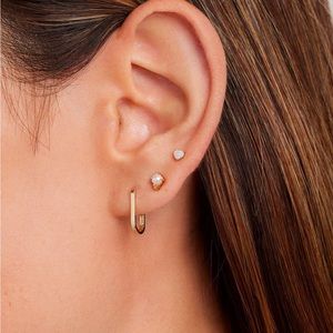 14k Solid Gold Gorjana Parker Link Huggies